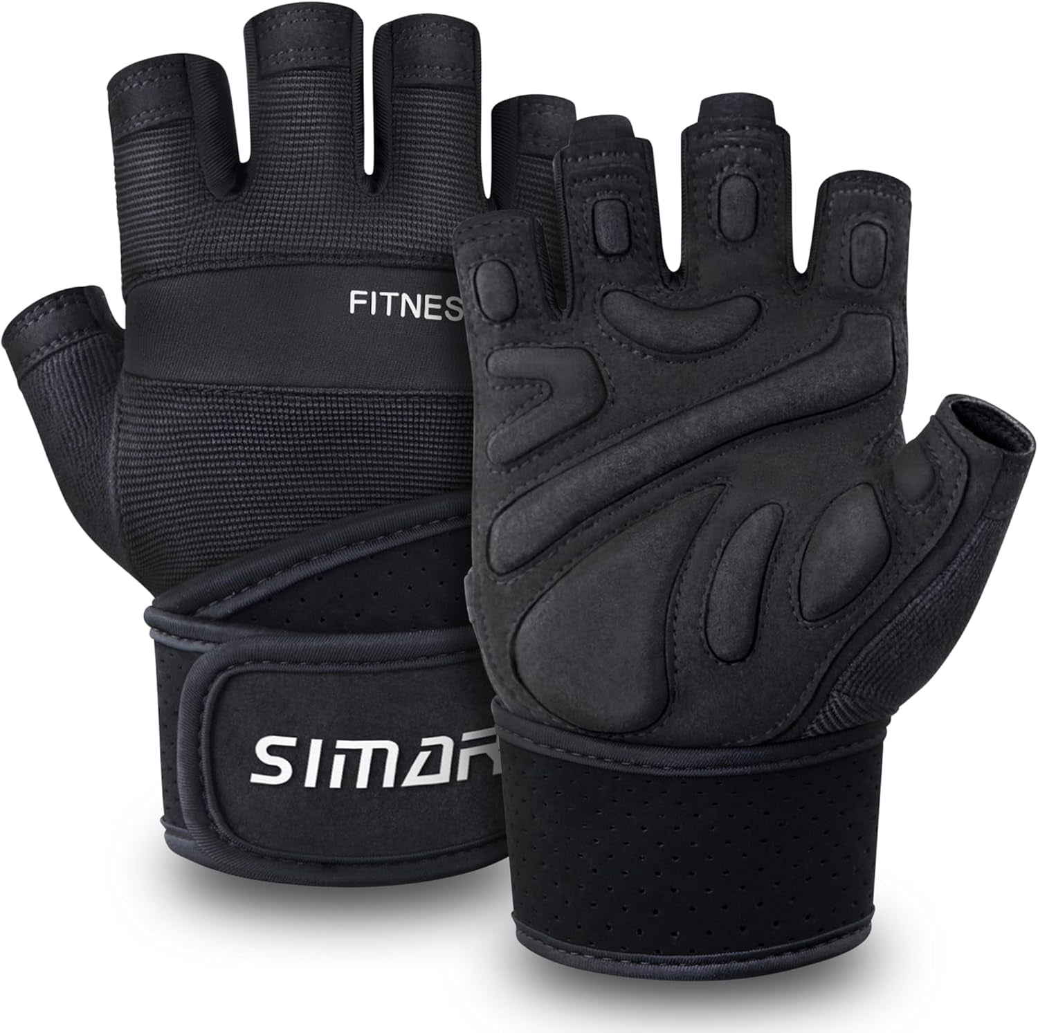 Ventilated Padded Workout Gloves with Wrist Support – Full Palm Protection for Gym, Fitness, and Weightlifting