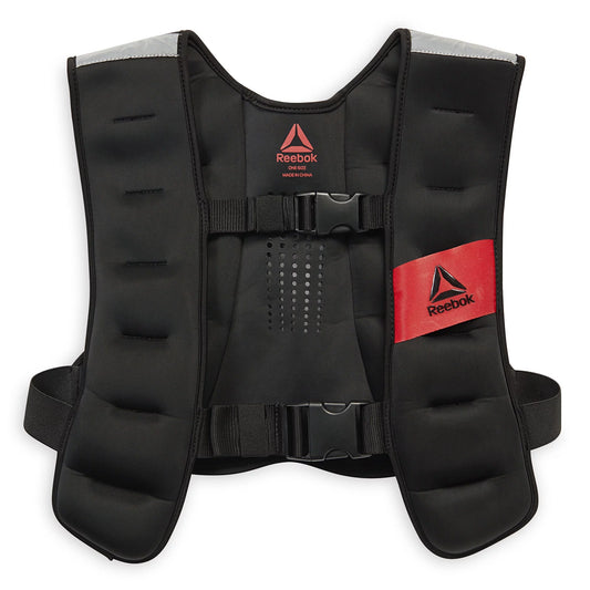 Reebok Weighted Vest 12lb - Adjustable, Breathable, Sweat-Resistant, Reflective Design for Total Body Strength & Progressive Training