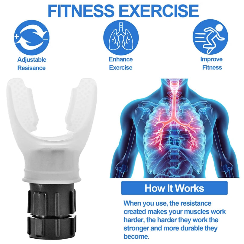 Adjustable Breathing Trainer for Lung Capacity – Durable Fitness Exerciser with Resistance Levels